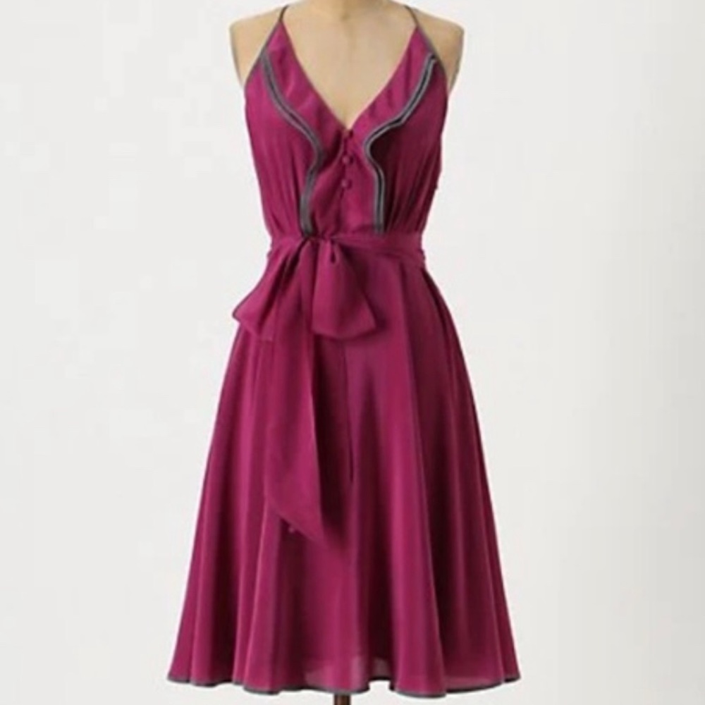 Anthropologie Gull Wing Dress by Girls from Savoy in Plum